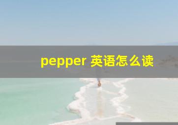 pepper 英语怎么读